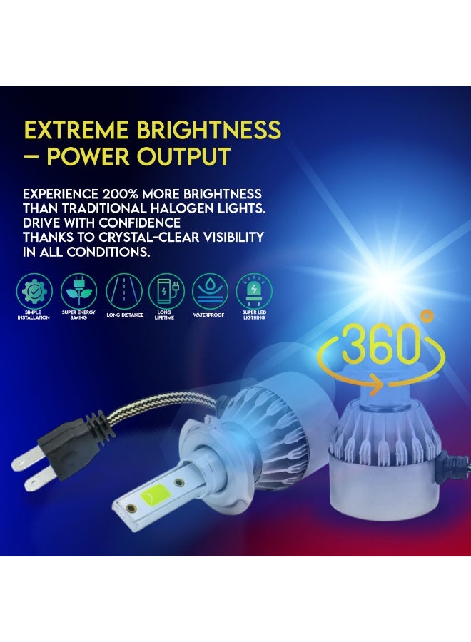 Pack of 2 C6 360° High Power LED Headlight Bulbs – H7 | 36W | Single Beam | 6000K Without Driver | 6-Month International Warranty - Image 5